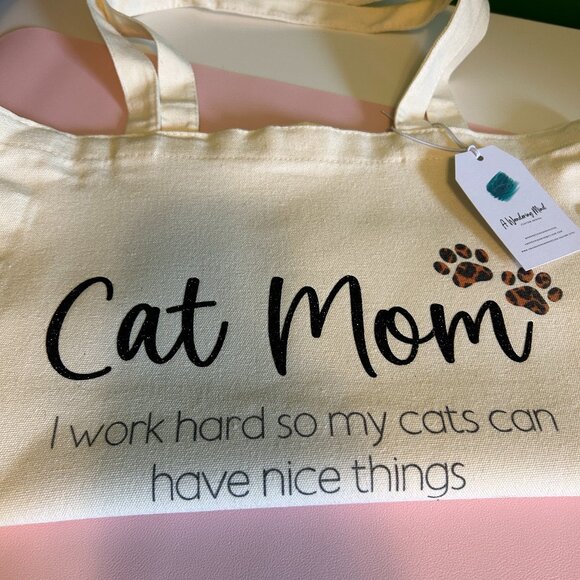 Custom Cat Mom tote bag - Picture 1 of 3